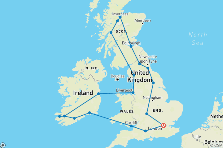 Carte du circuit Explorateur de la Grande-Bretagne et de l'Irlande - Premium (Classic)