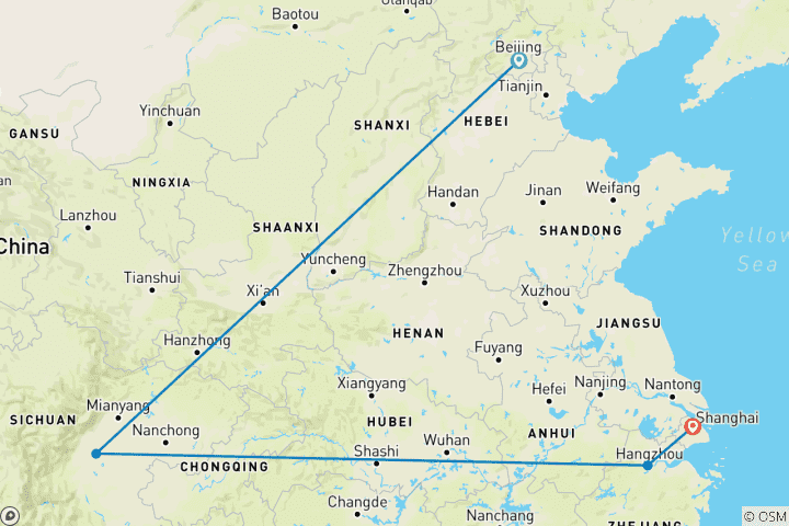Carte du circuit Aventure culinaire en Chine (4-5 étoiles) - 10 jours