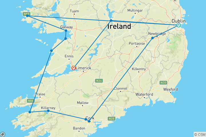 Carte du circuit Les icônes de l'Irlande (Classique)