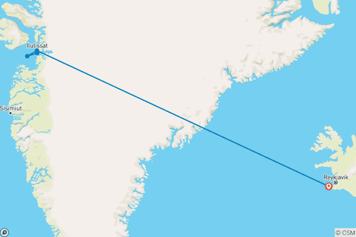 Map of Greenland Express & Whale Watching - 5 days