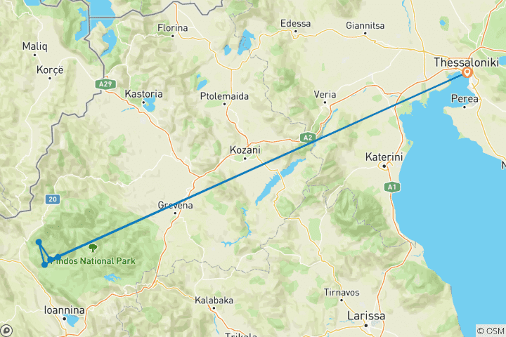 Map of Zagori Trail: Stone Bridges, Gorges & Dragon Lakes