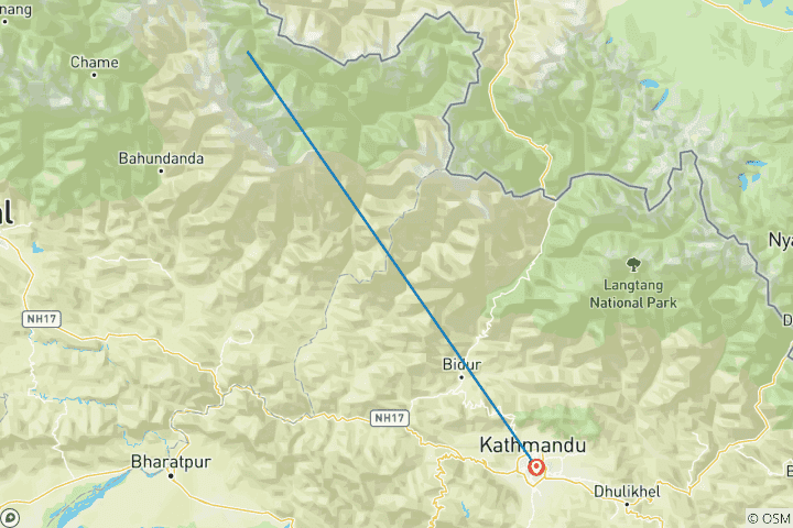 Map of Manaslu Circuit Trek