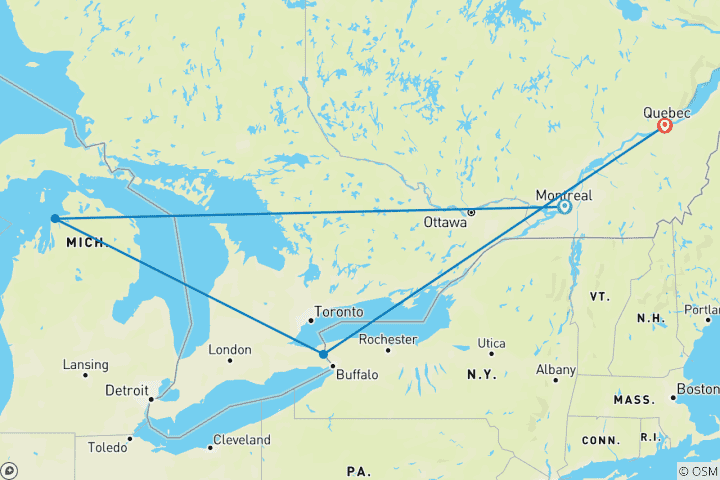 Map of Charms of Québec A Journey through Montreal, Charlevoix & Quebec City (2026)