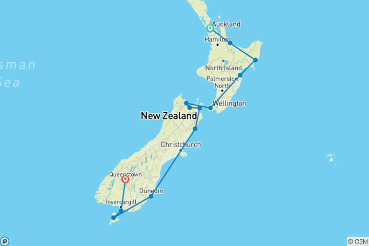 Map of Pure New Zealand: North & South Islands