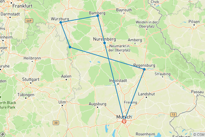 Carte du circuit En Bavière et au-delà ! - Circuit ferroviaire autoguidé