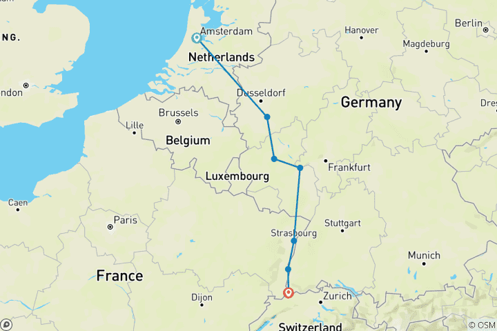 Mapa de Rin y Mosela Amsterdam → Basilea (2026)