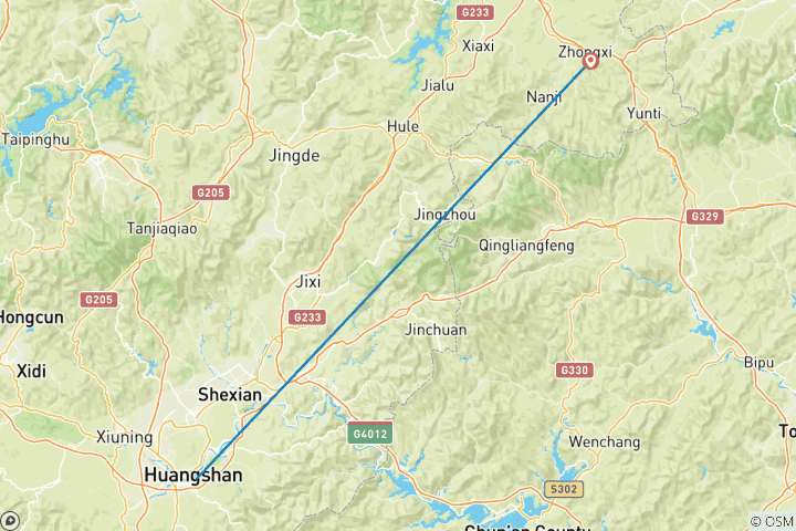 Map of SUNRISE MAGIC AND FAREWELL TO HUANGSHAN