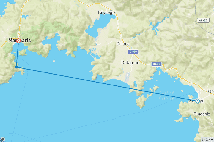 Map of 4-Day Cruise along the Turkish Riviera