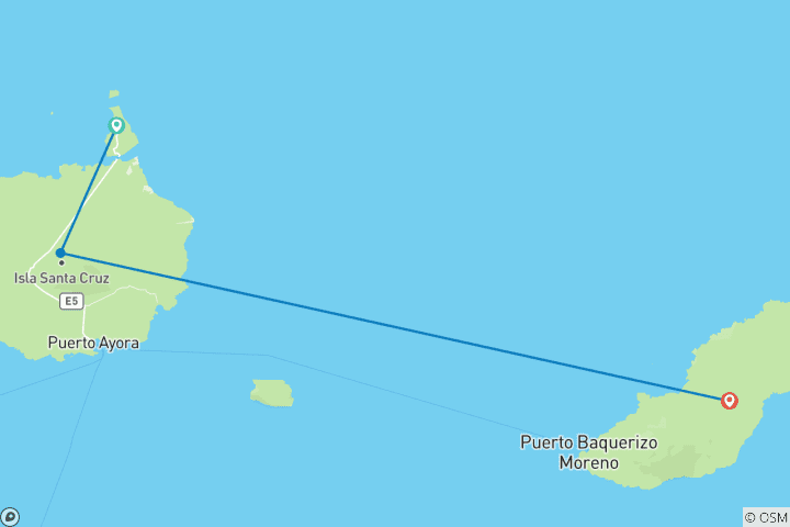 Carte du circuit 5 jours d'aventure en famille aux îles Galápagos (Santa Cruz et San Cristobal)