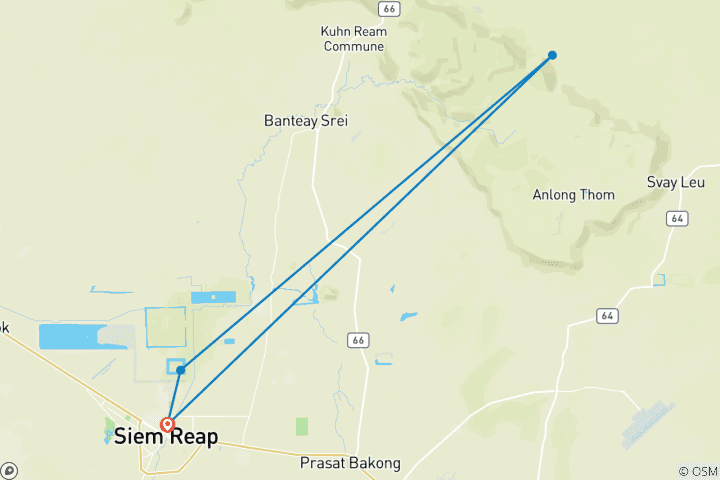 Mapa de Lo último en Angkor Wat, en coche privado con aire acondicionado