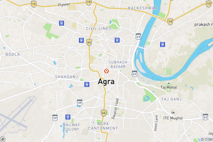 Map of Agra: Street Food Walking Tour, Spice Market, & Tuk-tuk Ride