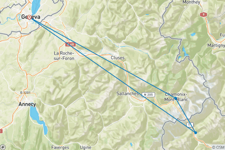 Map of Mont Blanc Lux Explorer