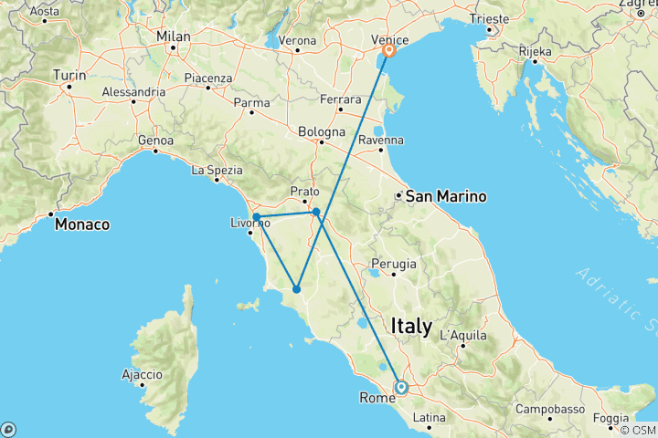 Map of Your First Italian Adventure