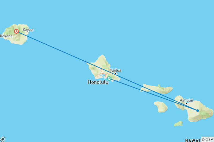 Mapa de Escapada vacacional a Hawái