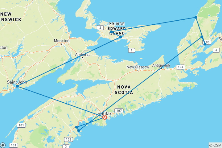 Map of Canadian Maritimes and Coastal Wonders featuring the Cabot Trail (2026)