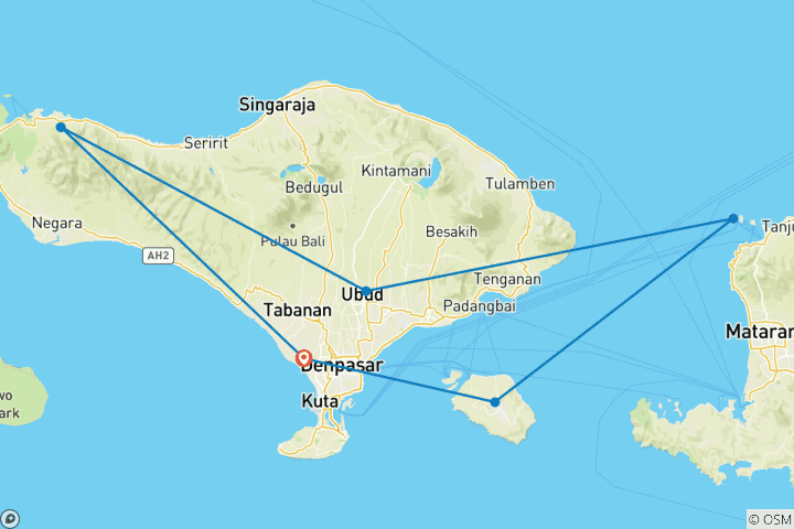 Map of BALI: THE ISLAND OF WONDERS - A 12 DAY JOURNEY TO REMEMBER