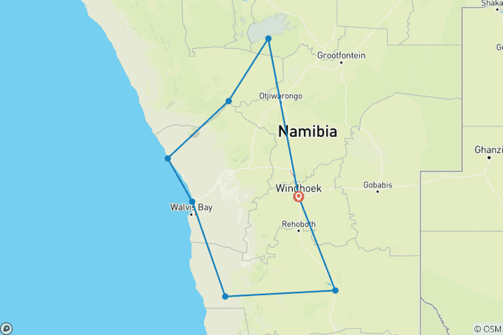 Map of Upgraded - Highlights of Namibia