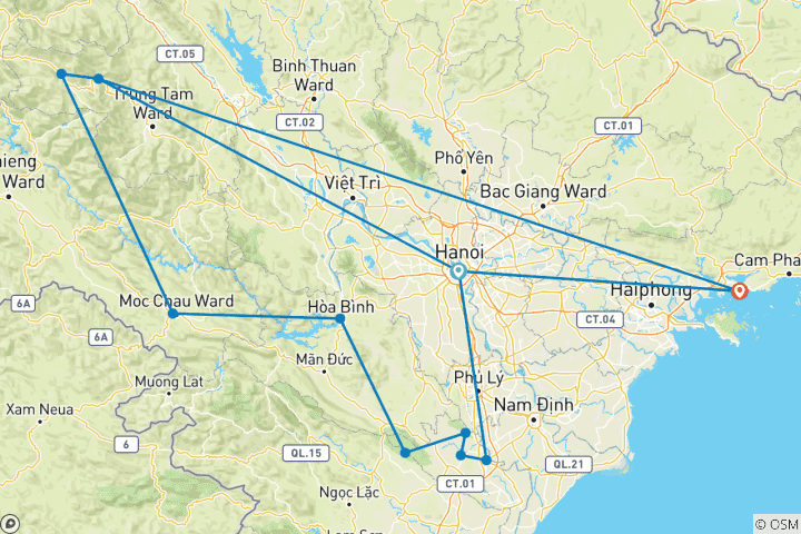 Map of Authentic Northern Vietnam
