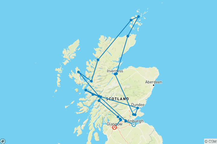 Map of Highland Trail Inspired By Outlander (None, 13 Days)