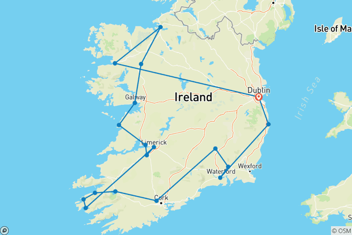 Carte du circuit Le meilleur de l'Irlande (aucun, 10 jours)