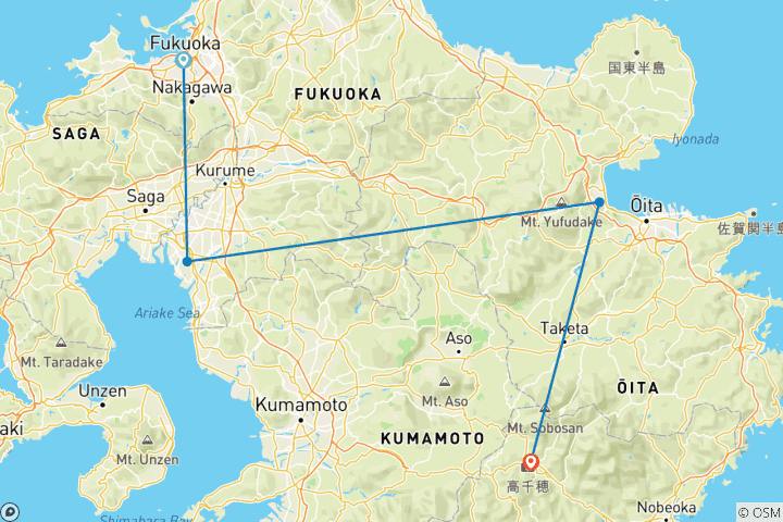 Map of Craft Kyushu 9 days