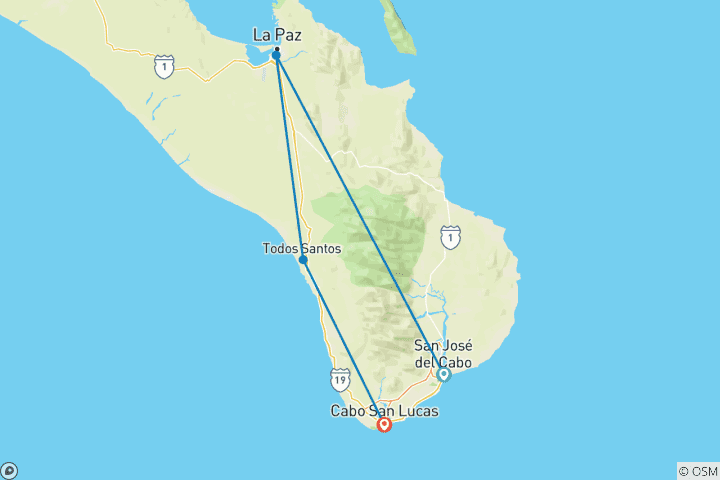 Map of Hidden Gems Baja California Sur