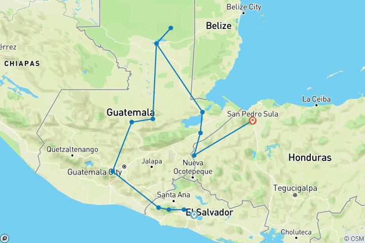Kaart van Cultuur & natuur in Meso-Amerika