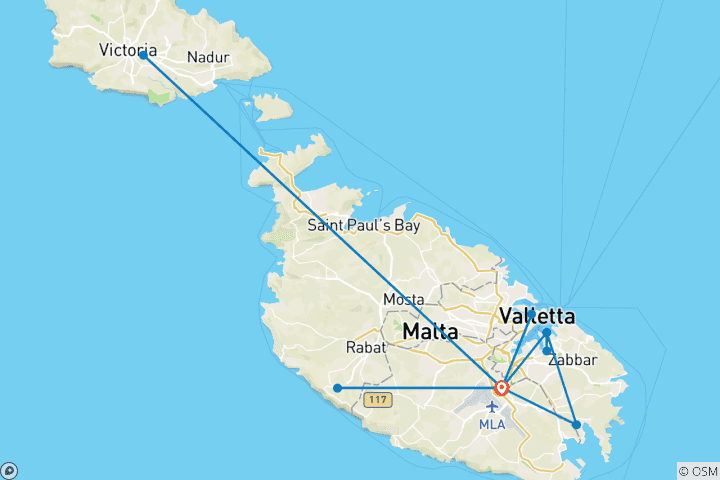 Map of Focus on Malta - Rugged Cliffs and Mediterranean Charm