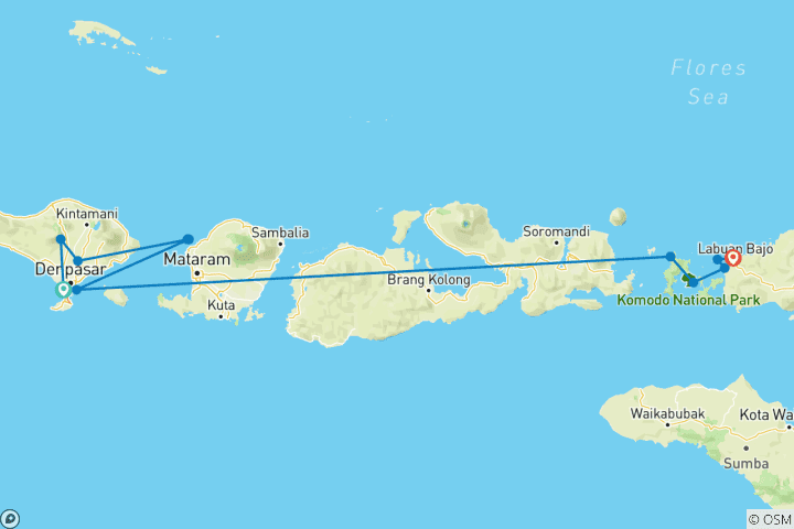 Map of Indonesia Island Hopping (13 Days)