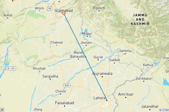 Map of Sikh Pilgrimage Tour Pakistan | Kartarpur Nankana Sahib