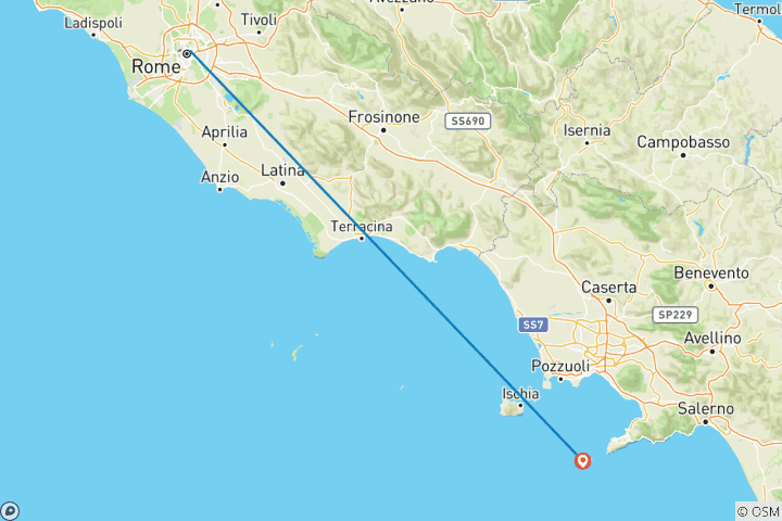Map of Capri Tour with Blue Grotto from Rome - 2 Days