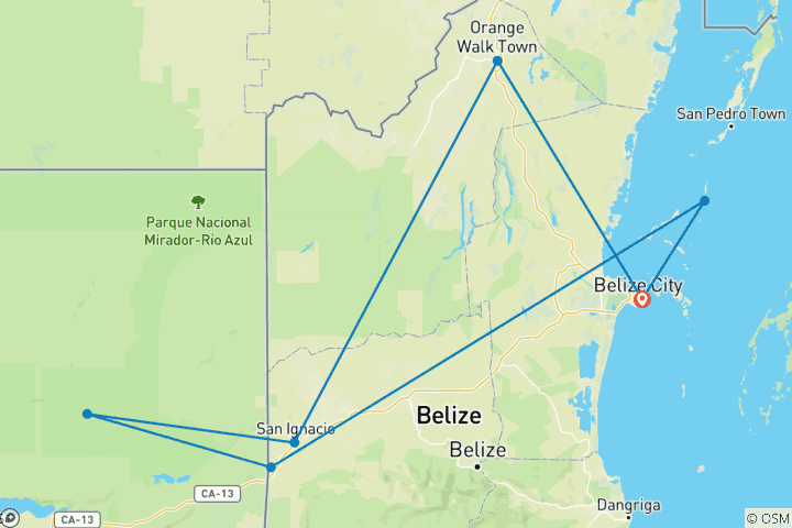 Map of Land of Belize