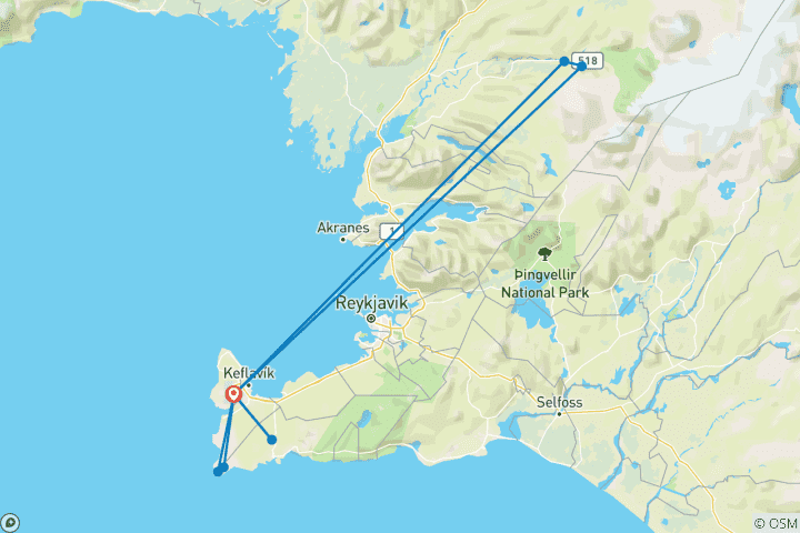 Map of 5 Days Reykjanes Peninsula and Solar Eclipse