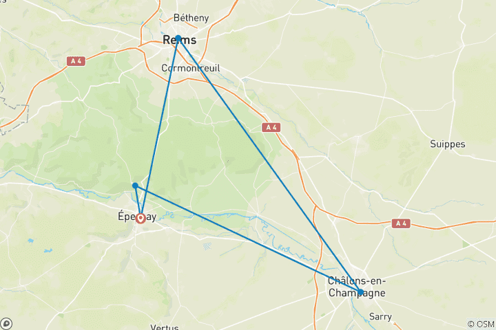 Map of Vineyards of Champagne