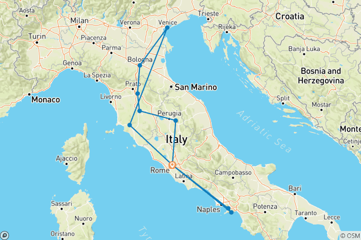Map of IT - The Italian Discovery Tour