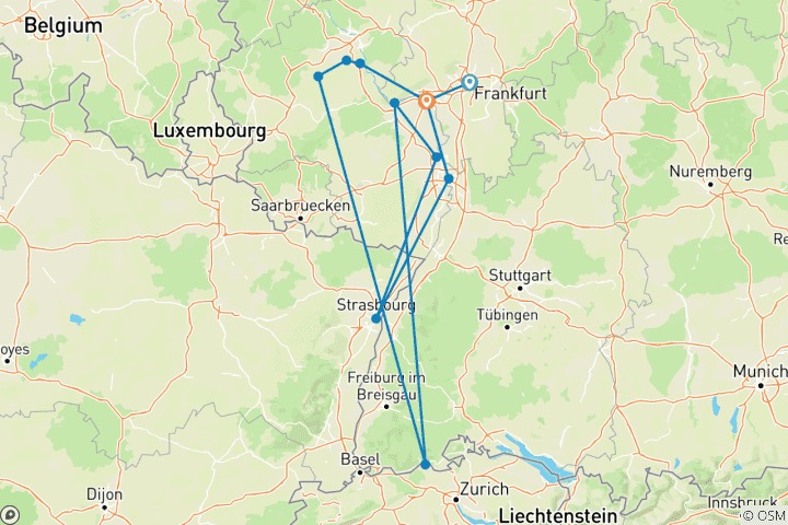 Map of Rhine and Moselle Charms Main Crucevita