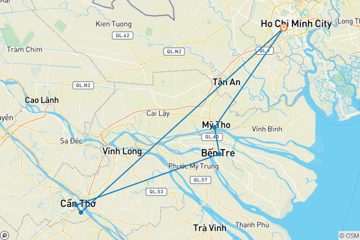 Map of Mekong River Adventure