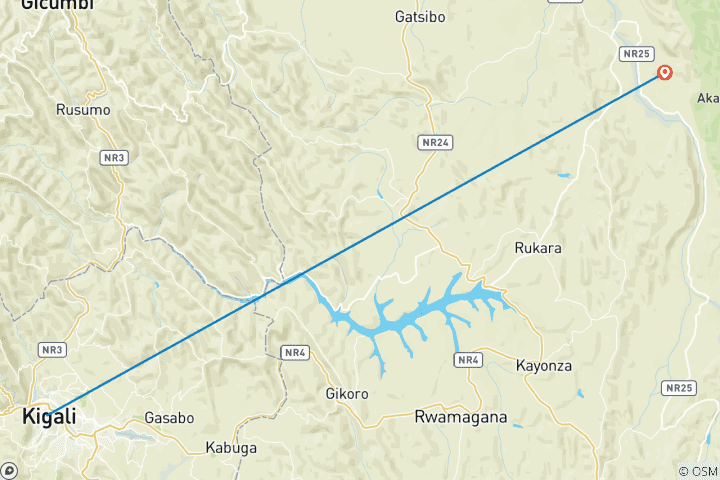 Map of 3 Days Akagera National Park Wildlife Safari