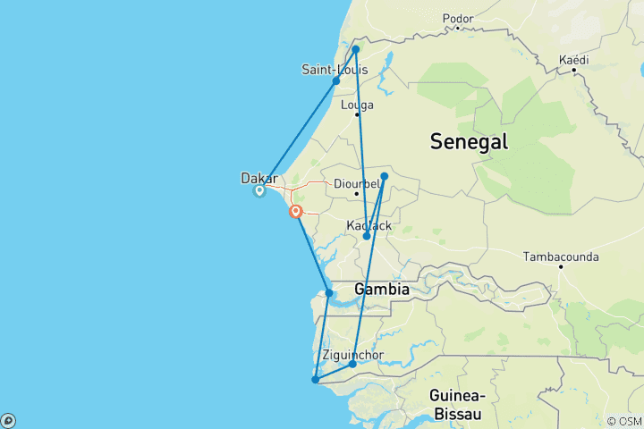 Kaart van Avontuur in Senegal & Gambia