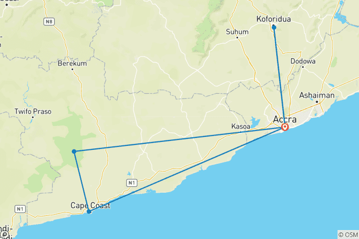 Mapa de Diciembre en Ghana Experiencia