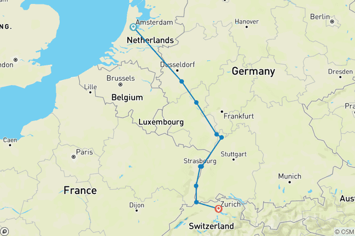 Map of Christmas Markets of the Rhine 2026