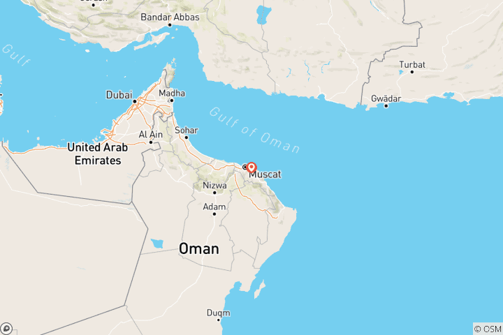 Carte du circuit Safari au Hajar oriental depuis Mascate (Oman)