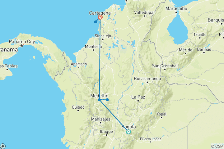 Map of COLOMBIA: THE MAGIC OF SOUTH AMERICA