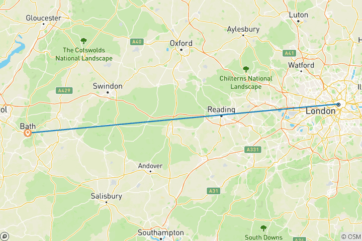 Map of 5 Day London and Bath