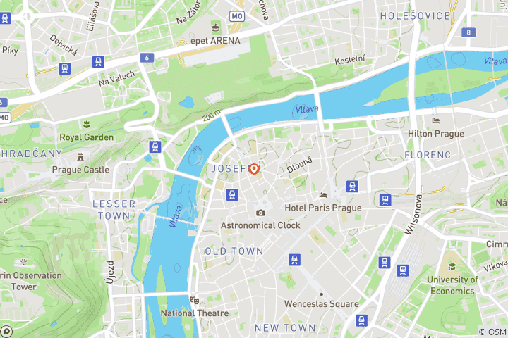 Map of 4-Day Prague Tour with Car Rental