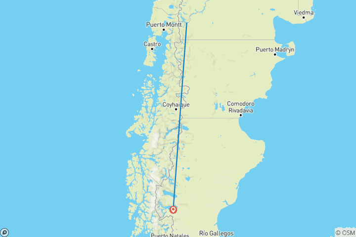 Map of Southern Wonders: 5 Days in Bariloche and Calafate