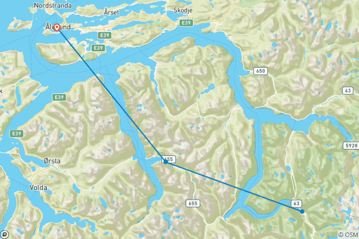 Map of Nordic Bites & Fjord Sights in Classe