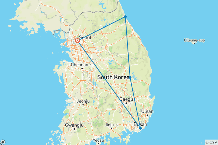 Map of South Korea Highlights
