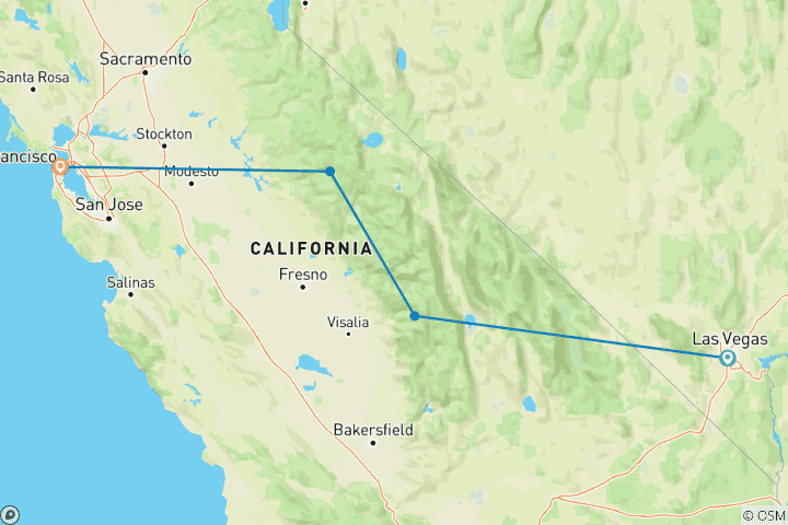 Kaart van Het beste van de nationale parken in Californië