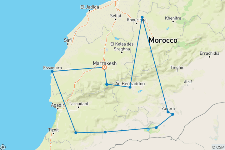 Mapa de Descubre el sur de Marruecos (24 destinations)